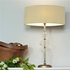 Seymour Fluted Glass Table Lamp in Antiqued Brass