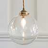 Holborn Glass Pendant Light in Antiqued Brass