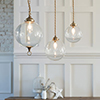 Holborn Glass Pendant Light in Antiqued Brass