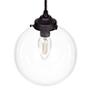 Holborn Glass Pendant Light in Matt Black