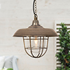 Tilbury Outdoor Pendant Light in Antiqued Brass