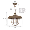 Tilbury Outdoor Pendant Light in Antiqued Brass