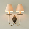 Double Diamond Wall Light in Antiqued Brass