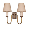 Rowsley Double Wall Light in Antiqued Brass