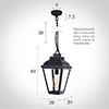 Hackney Outdoor Lantern (with chain) in Matt Black