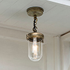 Salcombe Porch Light in Antiqued Brass