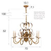 Romana Pendant Light in Old Gold