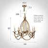 Florentine Pendant Light in Old Gold