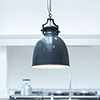 Lexington Pendant Light in Slate Grey (inside white)