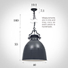 Lexington Pendant Light in Slate Grey (inside white)