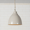 Wharf Pendant Light in Clay (inside white)