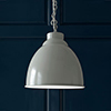 Wharf Pendant Light in Clay (inside white)