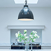 Wharf Pendant Light in Slate Grey (inside white)