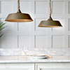 Large Balmoral Pendant Light in Antiqued Brass