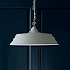 Large Balmoral Pendant Light in Clay (inside white)