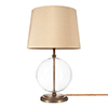 Harleston Table Lamp in Antiqued Brass Plain Glass