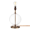 Harleston Table Lamp in Antiqued Brass Plain Glass