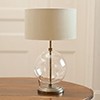 Harleston Table Lamp in Antiqued Brass Plain Glass