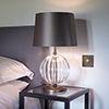 Harleston Table Lamp Antiqued Brass Fluted Glass