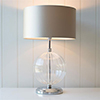 Harleston Table Lamp in Nickel with Fluted Glass