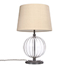 Harleston Table Lamp in Polished with Fluted Glass