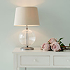 Harleston Table Lamp in Polished with Fluted Glass