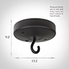 York Heavyweight Ceiling Rose in Matt Black