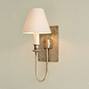 Single Station Wall Light in Antiqued Brass