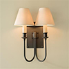 Double Station Wall Light in Beeswax