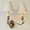 Double Fleur Wall Light in Antiqued Brass