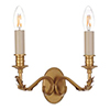 Double Fleur Wall Light in Old Gold