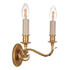 Double Fleur Wall Light in Old Gold