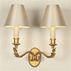 Double Fleur Wall Light in Old Gold