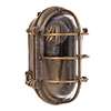 Bulkhead Outdoor Light in Antiqued Brass