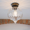 Ava Flush Fitting Ceiling Light in Antiqued Brass