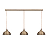 Butler Triple Pendant Track in Antiqued Brass 