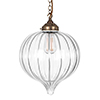 Orla Glass Pendant Light in Antiqued Brass