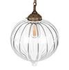 Orla Glass Pendant Light in Antiqued Brass