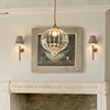 Orla Glass Pendant Light in Antiqued Brass