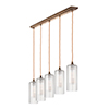 Westbourne Five Pendant Track in Antiqued Brass 