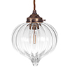 Mia Glass Pendant Light in Antiqued Brass