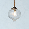 Mia Glass Pendant Light in Antiqued Brass