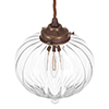 Mia Glass Pendant Light in Antiqued Brass