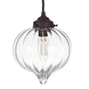 Mia Glass Pendant Light in Matt Black