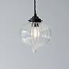 Mia Glass Pendant Light in Matt Black