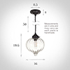 Mia Glass Pendant Light in Matt Black