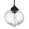 Mia Glass Pendant Light in Matt Black