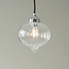 Mia Glass Pendant Light in Nickel