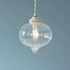 Mia Glass Pendant Light in Plain Ivory