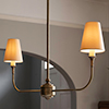 Mayfield 2 Arm Pendant Light in Antiqued Brass